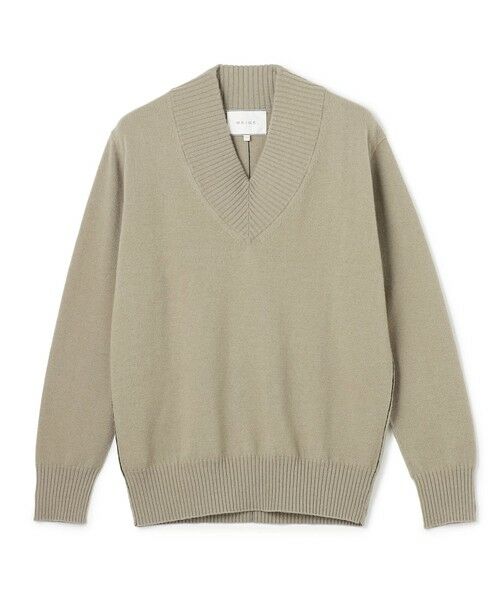 BEIGE, / ベイジ, ニット・セーター | 【洗える】POMPE / ウールカシミヤ配色ラインVネックニット | 詳細8