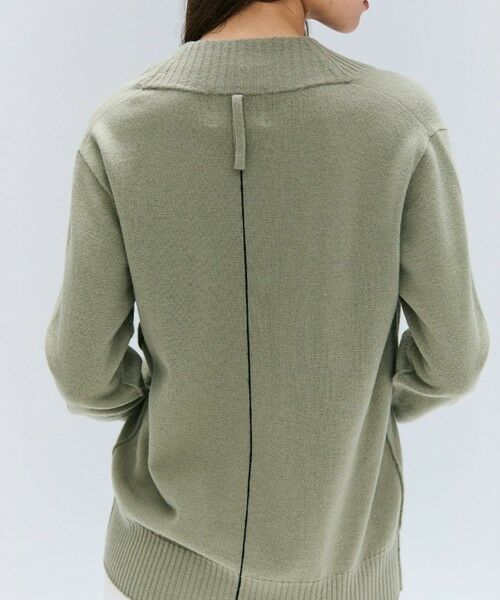 BEIGE, / ベイジ, ニット・セーター | 【洗える】POMPE / ウールカシミヤ配色ラインVネックニット | 詳細6