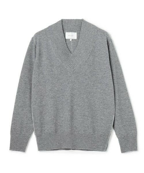 BEIGE, / ベイジ, ニット・セーター | 【洗える】POMPE / ウールカシミヤ配色ラインVネックニット | 詳細13