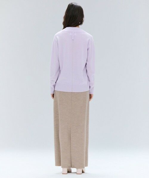 BEIGE, / ベイジ, ニット・セーター | 【洗える】POMPE / ウールカシミヤ配色ラインVネックニット | 詳細16