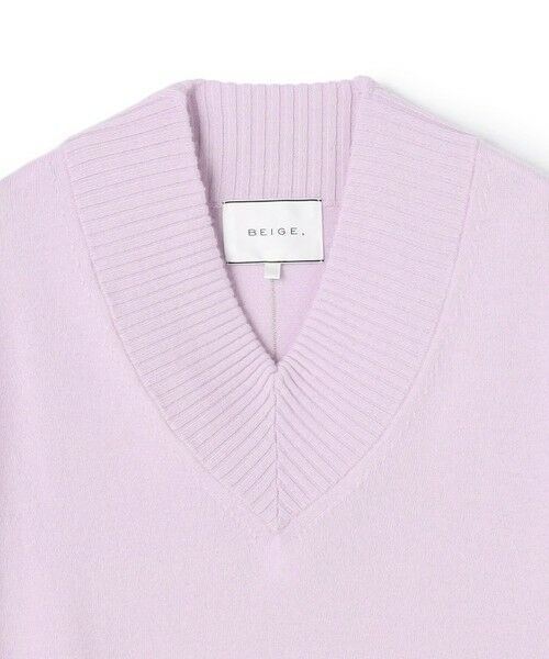 BEIGE, / ベイジ, ニット・セーター | 【洗える】POMPE / ウールカシミヤ配色ラインVネックニット | 詳細20