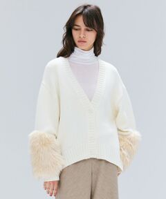 BEIGE, / ベイジ, ニット・セーター | 【洗える】CHESTER / フェイクファーVネックカーディガン