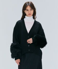 BEIGE, / ベイジ, ニット・セーター | 【洗える】CHESTER / フェイクファーVネックカーディガン