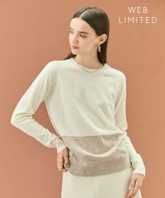 BEIGE, / ベイジ, ニット・セーター | 【WEB限定・洗える】DEMING / バイカラーウールクルーネックニット