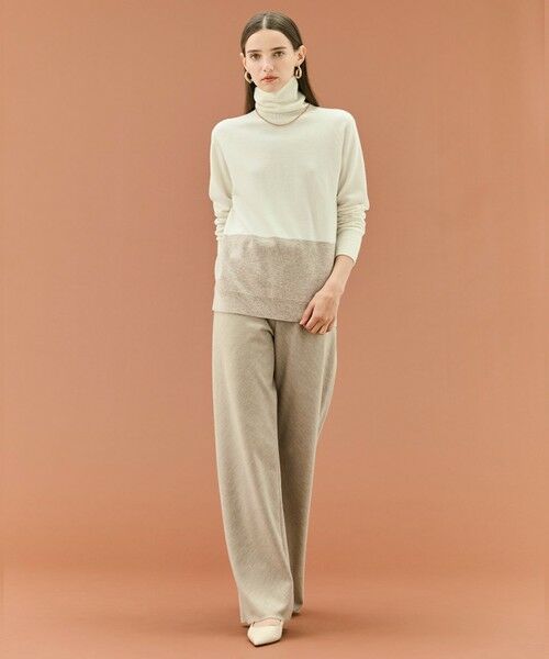 BEIGE, / ベイジ, ニット・セーター | 【WEB限定・洗える】DEMING / バイカラーウールタートルネックニット | 詳細1