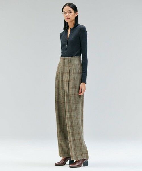 BEIGE, / ベイジ, その他パンツ | SELMA / チェックウールハイウエストタックパンツ | 詳細3