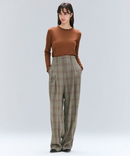 BEIGE, / ベイジ, その他パンツ | SELMA / チェックウールハイウエストタックパンツ | 詳細4