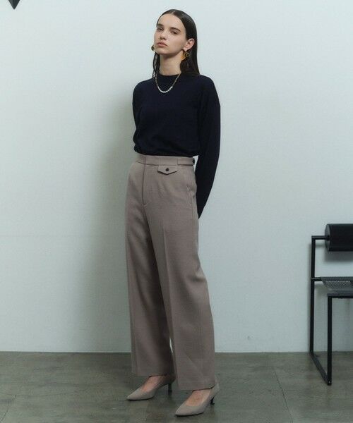 BEIGE, / ベイジ, その他パンツ | BUNNELL / ウールタブボタンストレートパンツ | 詳細1