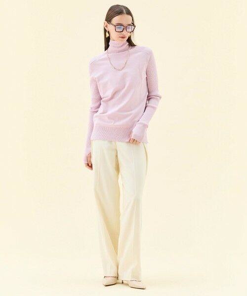 BEIGE, / ベイジ, その他パンツ | TERNES / 変形タックウールワイドパンツ | 詳細3