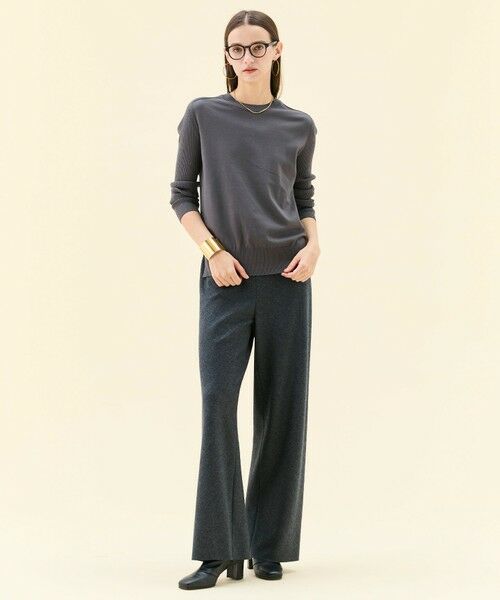 BEIGE, / ベイジ, その他パンツ | MONTAIGNE / イージーウエストウールワイドパンツ | 詳細21