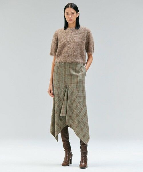 BEIGE, / ベイジ, ミニ・ひざ丈スカート | SELMA / チェックウールラッフルスカート | 詳細1