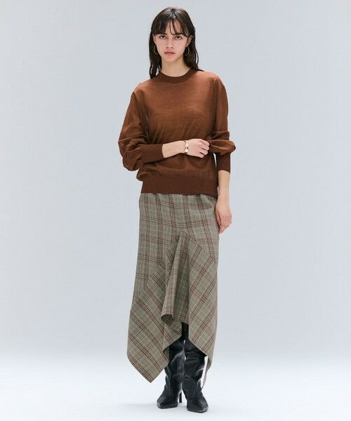 BEIGE, / ベイジ, ミニ・ひざ丈スカート | SELMA / チェックウールラッフルスカート | 詳細3