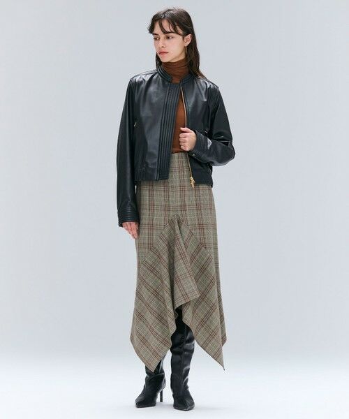 BEIGE, / ベイジ, ミニ・ひざ丈スカート | SELMA / チェックウールラッフルスカート | 詳細5