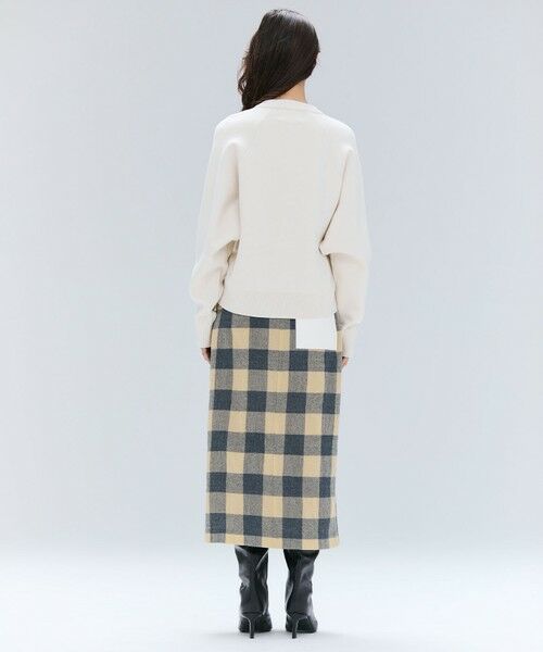 BEIGE, / ベイジ, ミニ・ひざ丈スカート | HOBBS / フェイクレザーポケットウールチェックラップスカート | 詳細5