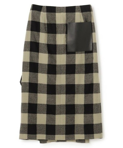 BEIGE, / ベイジ, ミニ・ひざ丈スカート | HOBBS / フェイクレザーポケットウールチェックラップスカート | 詳細18