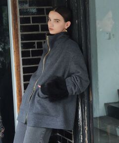 BEIGE, / ベイジ, その他アウター | ZION / ウールスタンドカラーショートコート