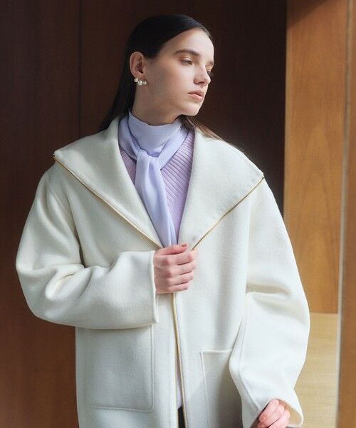 BEIGE, / ベイジ, その他アウター | ZION / ウールスタンドカラーショートコート | 詳細1