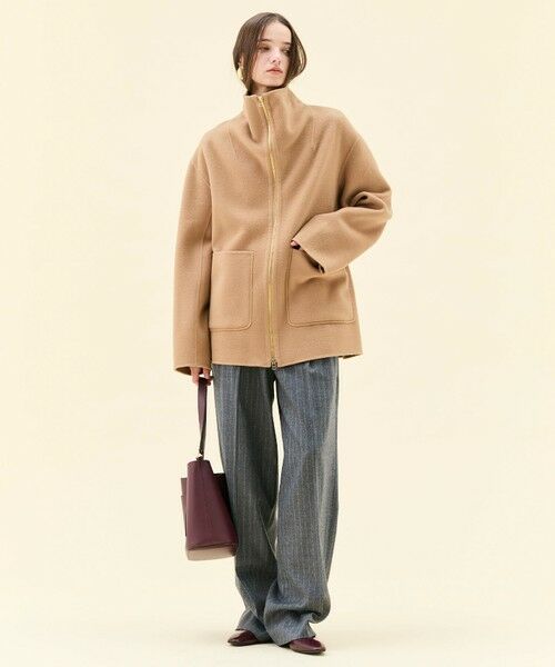 BEIGE, / ベイジ, その他アウター | ZION / ウールスタンドカラーショートコート | 詳細7
