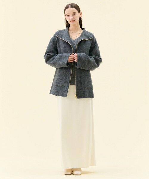 BEIGE, / ベイジ, その他アウター | ZION / ウールスタンドカラーショートコート | 詳細18