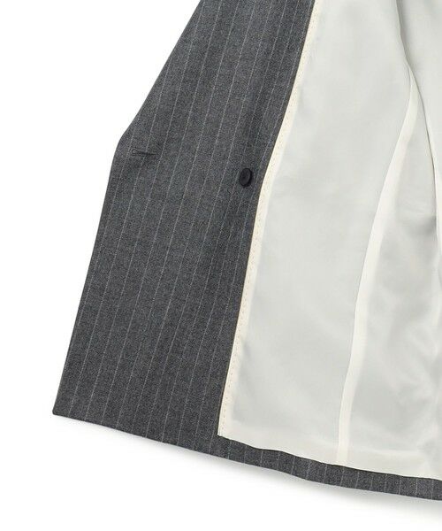 BEIGE, / ベイジ, テーラードジャケット | DELAND / ウールピンストライプダブルジャケット | 詳細16