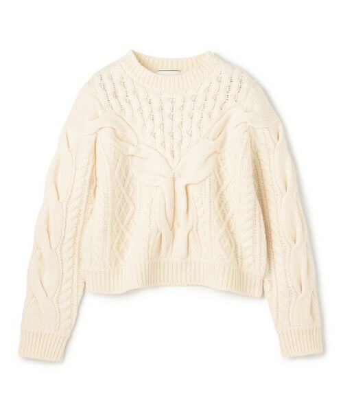 BEIGE, / ベイジ, ニット・セーター | RULE / ウールカシミヤアラン編みクロップドニット | 詳細4