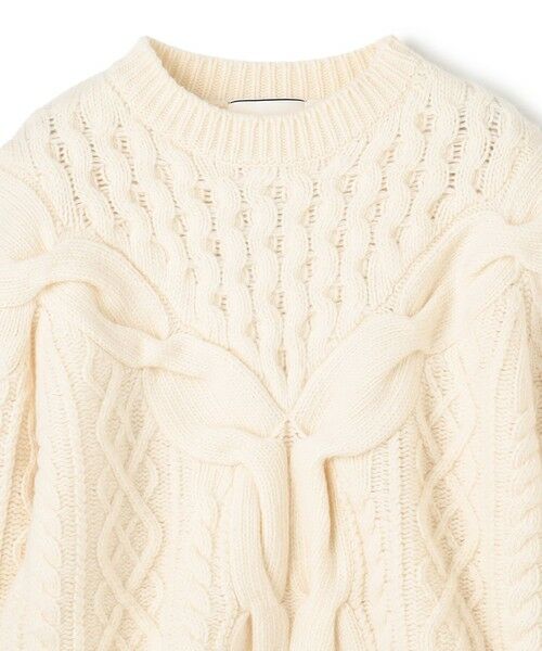 BEIGE, / ベイジ, ニット・セーター | RULE / ウールカシミヤアラン編みクロップドニット | 詳細6
