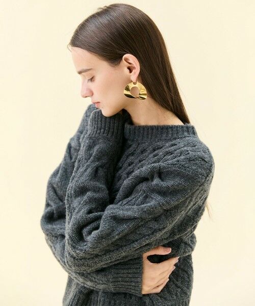 BEIGE, / ベイジ, ニット・セーター | RULE / ウールカシミヤアラン編みクロップドニット | 詳細10