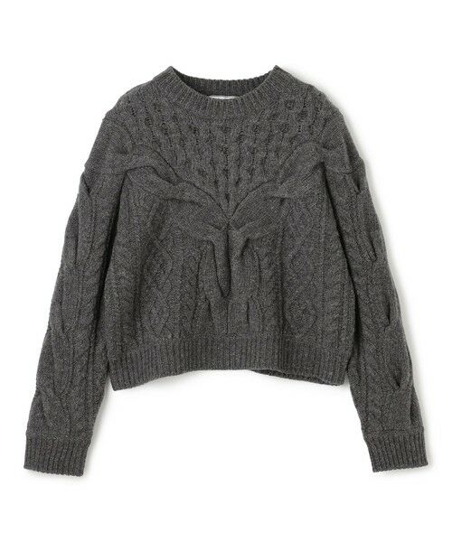 BEIGE, / ベイジ, ニット・セーター | RULE / ウールカシミヤアラン編みクロップドニット | 詳細14