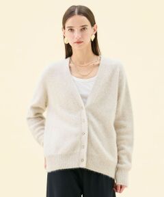 BEIGE, / ベイジ, ニット・セーター | AMARILLO / スパンコールフォックスニットカーディガン