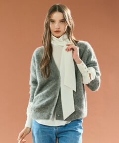 BEIGE, / ベイジ, ニット・セーター | AMARILLO / スパンコールフォックスニットカーディガン