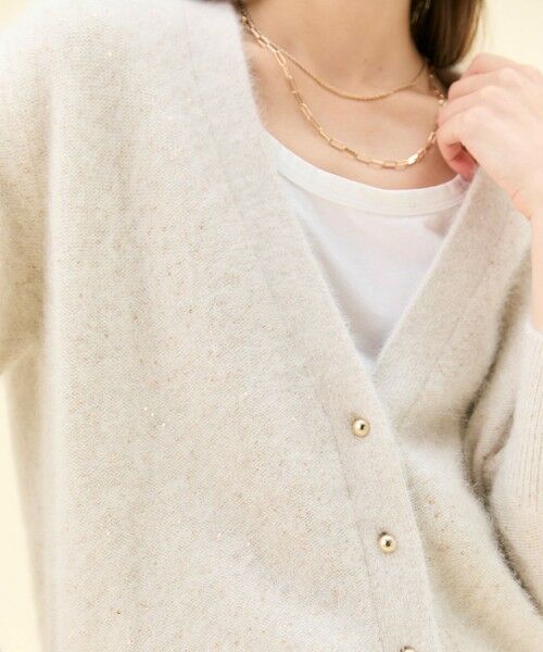 BEIGE, / ベイジ, ニット・セーター | AMARILLO / スパンコールフォックスニットカーディガン | 詳細1