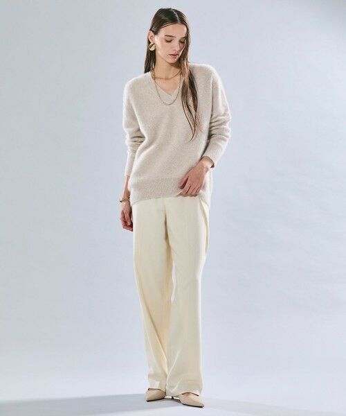 BEIGE, / ベイジ, ニット・セーター | AMARILLO / スパンコールフォックスVネックニット | 詳細1