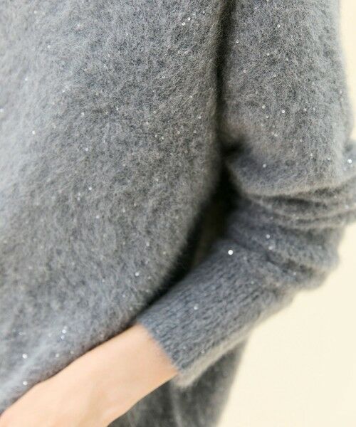 BEIGE, / ベイジ, ニット・セーター | AMARILLO / スパンコールフォックスVネックニット | 詳細10