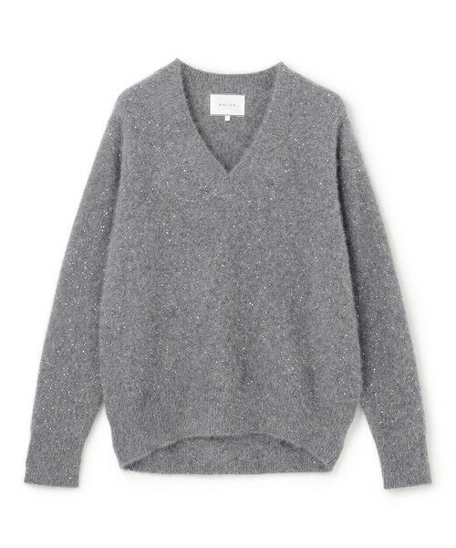 BEIGE, / ベイジ, ニット・セーター | AMARILLO / スパンコールフォックスVネックニット | 詳細13