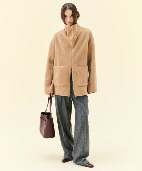 BEIGE, / ベイジ, その他パンツ | DELAND / ウールピンストライプハイウエストタックパンツ | 詳細8