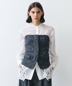 BEIGE, / ベイジ, シャツ・ブラウス | TRIPHANE / バックニットツイードビスチェ