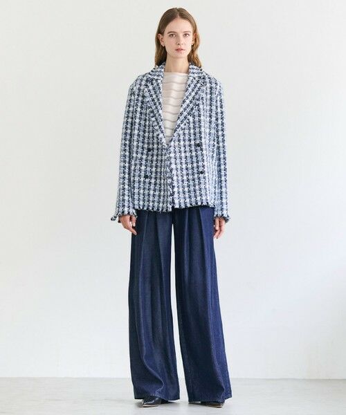 BEIGE, / ベイジ, シャツ・ブラウス | HAUYNITE / ボーダーシアー ボートネックブラウス | 詳細4