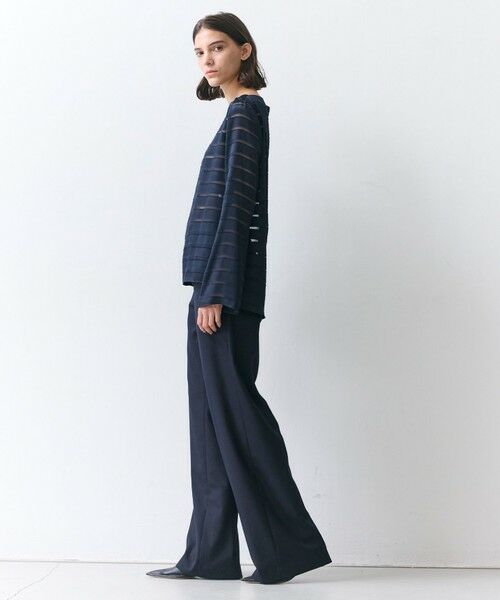 BEIGE, / ベイジ, シャツ・ブラウス | HAUYNITE / ボーダーシアー ボートネックブラウス | 詳細15