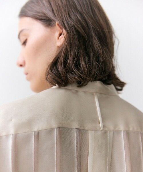 BEIGE, / ベイジ, シャツ・ブラウス | HAUYNITE / シアーストライプバンドカラーブラウス | 詳細2