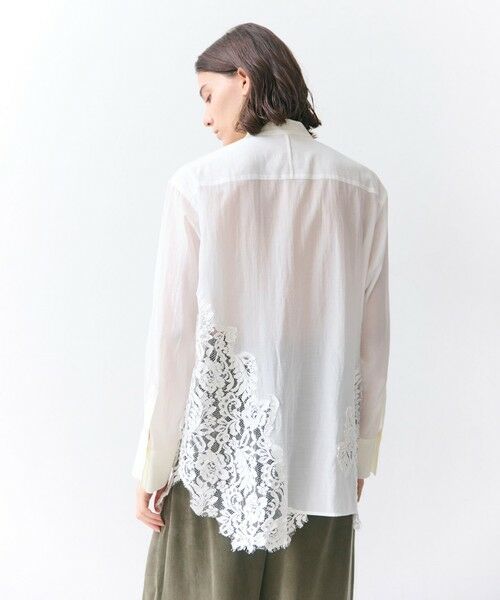 BEIGE, / ベイジ, シャツ・ブラウス | GALENA / コットンレースバンドカラーシャツ | 詳細1