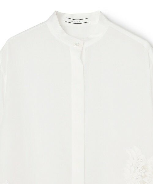 BEIGE, / ベイジ, シャツ・ブラウス | GALENA / コットンレースバンドカラーシャツ | 詳細11