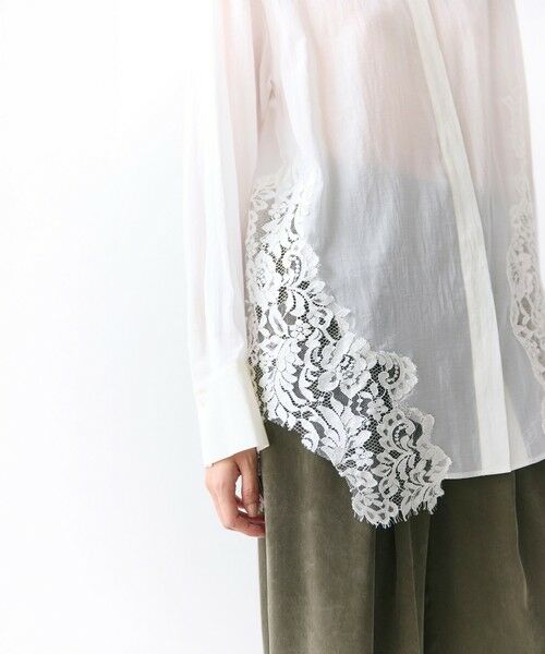 BEIGE, / ベイジ, シャツ・ブラウス | GALENA / コットンレースバンドカラーシャツ | 詳細2