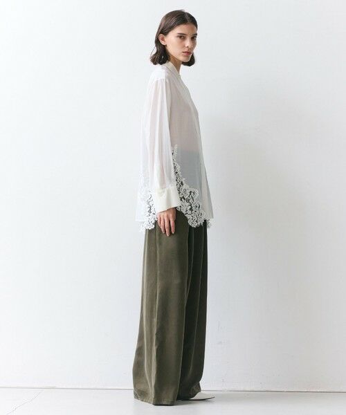 BEIGE, / ベイジ, シャツ・ブラウス | GALENA / コットンレースバンドカラーシャツ | 詳細3