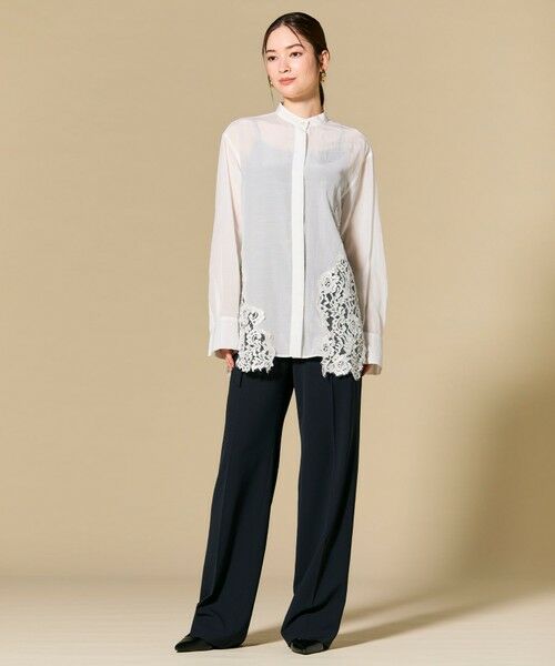 BEIGE, / ベイジ, シャツ・ブラウス | GALENA / コットンレースバンドカラーシャツ | 詳細6