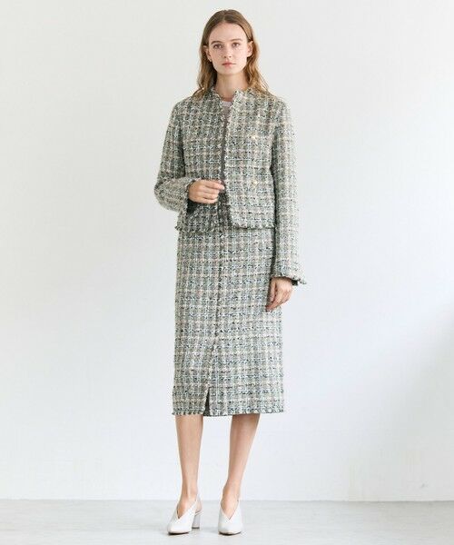 BEIGE, / ベイジ, ノーカラージャケット | BERYL / ファンシーツイードノーカラージャケット | 詳細1