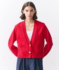 BEIGE, / ベイジ, ニット・セーター | HELIODOR / マリンボタンクロップドカーディガン