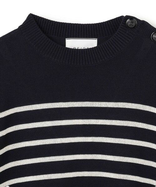 BEIGE, / ベイジ, ニット・セーター | HELIODOR / レーヨンボーダーマリンボタンニット | 詳細9