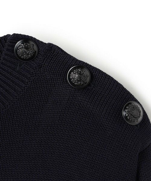 BEIGE, / ベイジ, ニット・セーター | HELIODOR / レーヨンボーダーマリンボタンニット | 詳細12