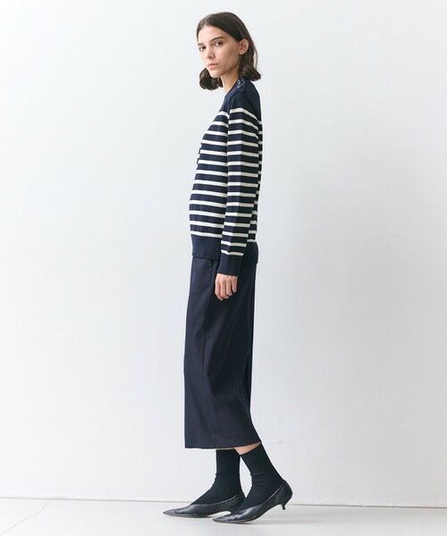 BEIGE, / ベイジ, ニット・セーター | HELIODOR / レーヨンボーダーマリンボタンニット | 詳細6