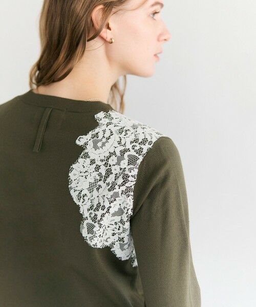 BEIGE, / ベイジ, ニット・セーター | WILLOW / アシンメトリーレースクルーネックニット | 詳細3